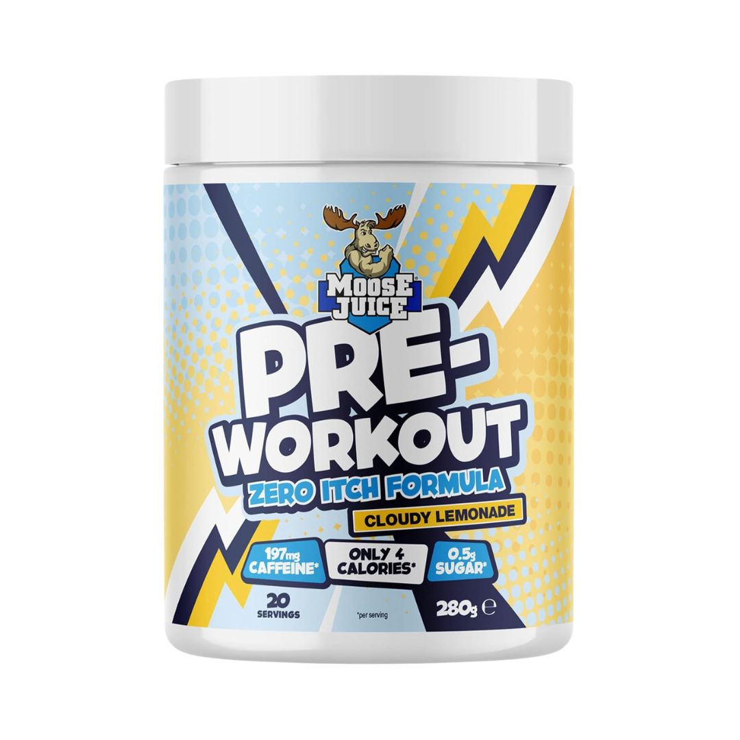 Muscle Moose Pre-Workout - Zero Itch Formula 280g - Cloudy Lemonade