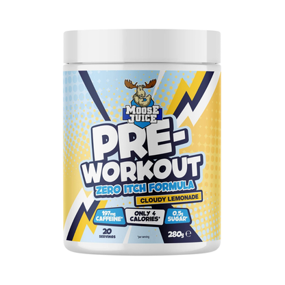 Muscle Moose Pre-Workout - Zero Itch Formula 280g - Cloudy Lemonade