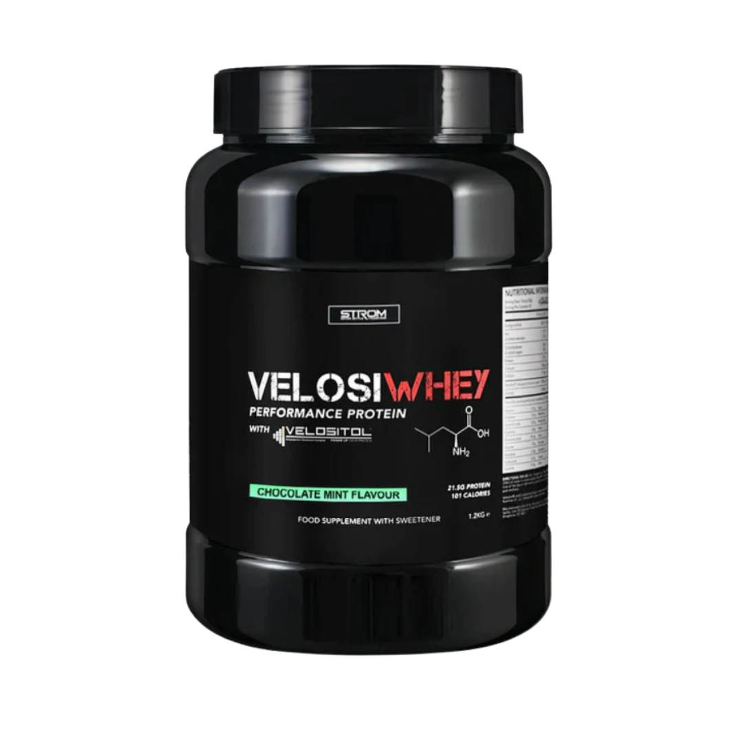 Strom Sports VelosiWhey 1.2kg Chocolate Mint packshot