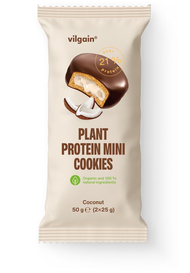 Vilgain Organic Plant Protein Mini Cookies — Coconut — 50g pack (2 x 25g)