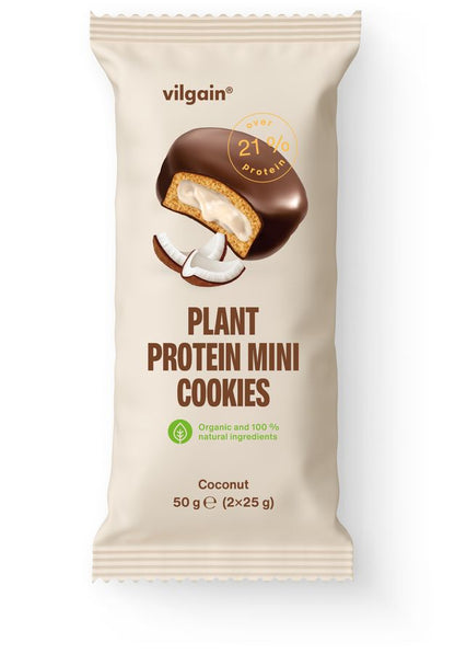 Vilgain Organic Plant Protein Mini Cookies — Coconut — 50g pack (2 x 25g)