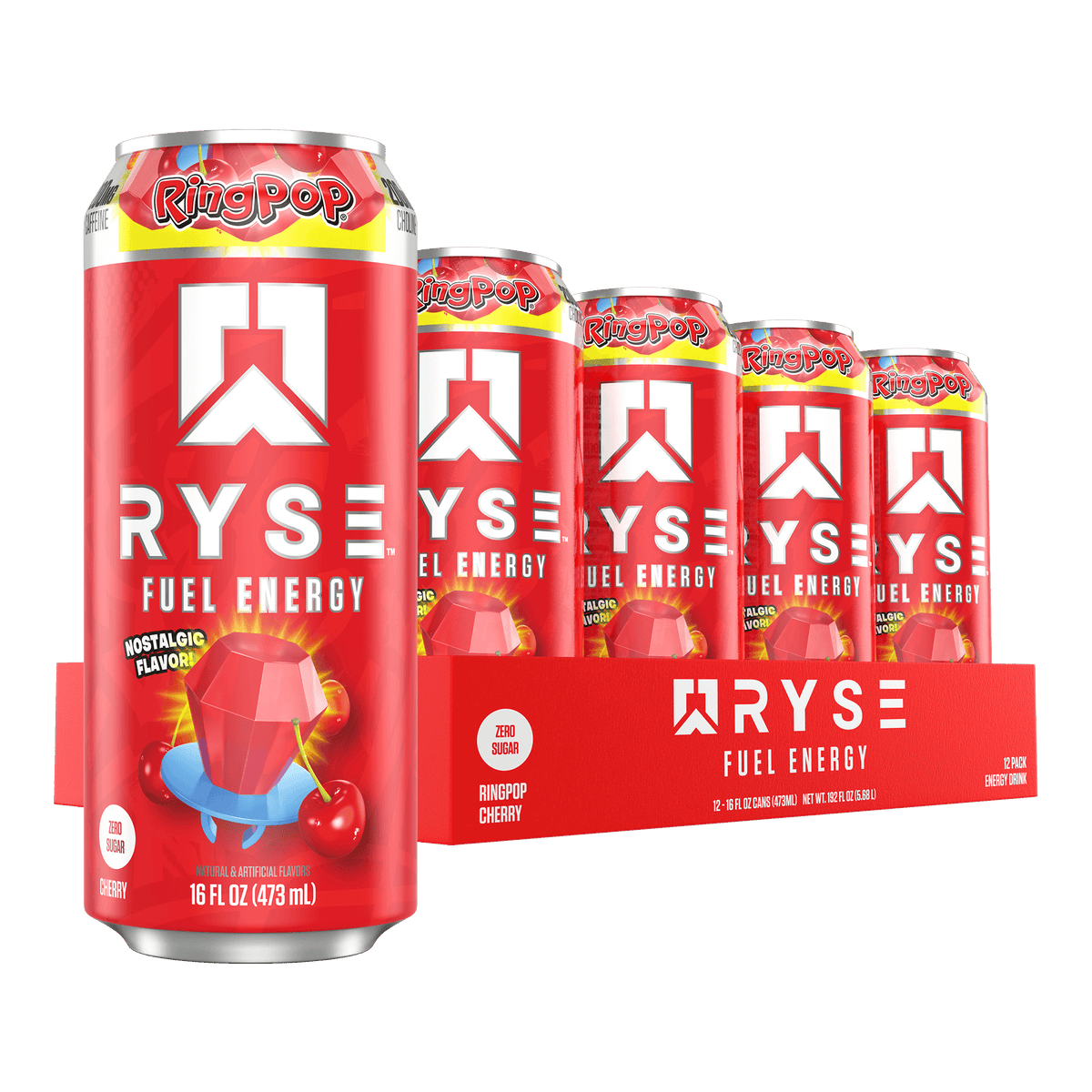RYSE Fuel Energy 12x473ml Ring Pop Cherry packshot
