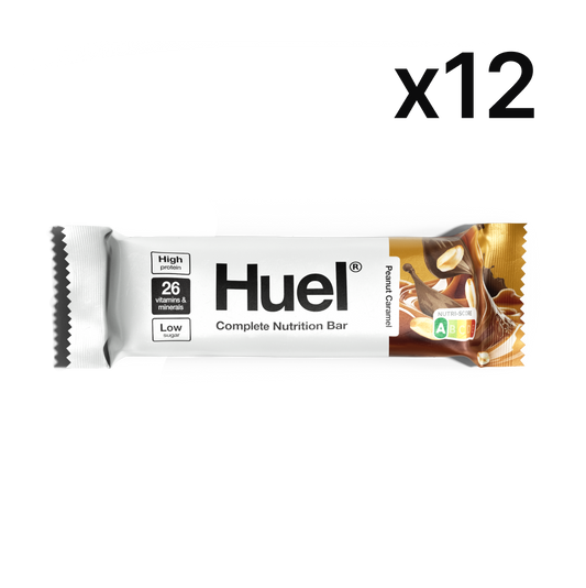 HUEL Complete Nutrition Bar 12x51g Peanut Caramel packshot