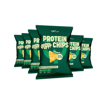 QNT Protein Chips 12x50g Sour Cream & Onion packshot