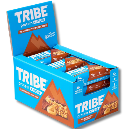 Tribe Protein + Focus Flapjack 12x60g - Peanut Butter Choc Chip