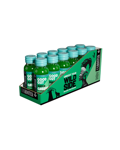 UNROOTED Drinks Health Shot 12x60ml - Good Gut - Super Greens & Lemon
