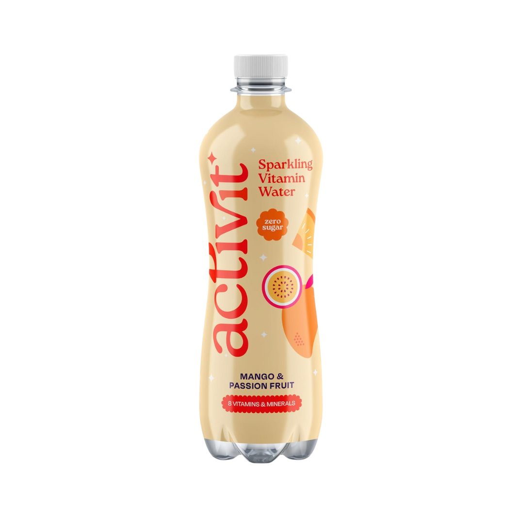 Activit Sparkling Vitamin Water 500ml bottle Mango & Passion Fruit