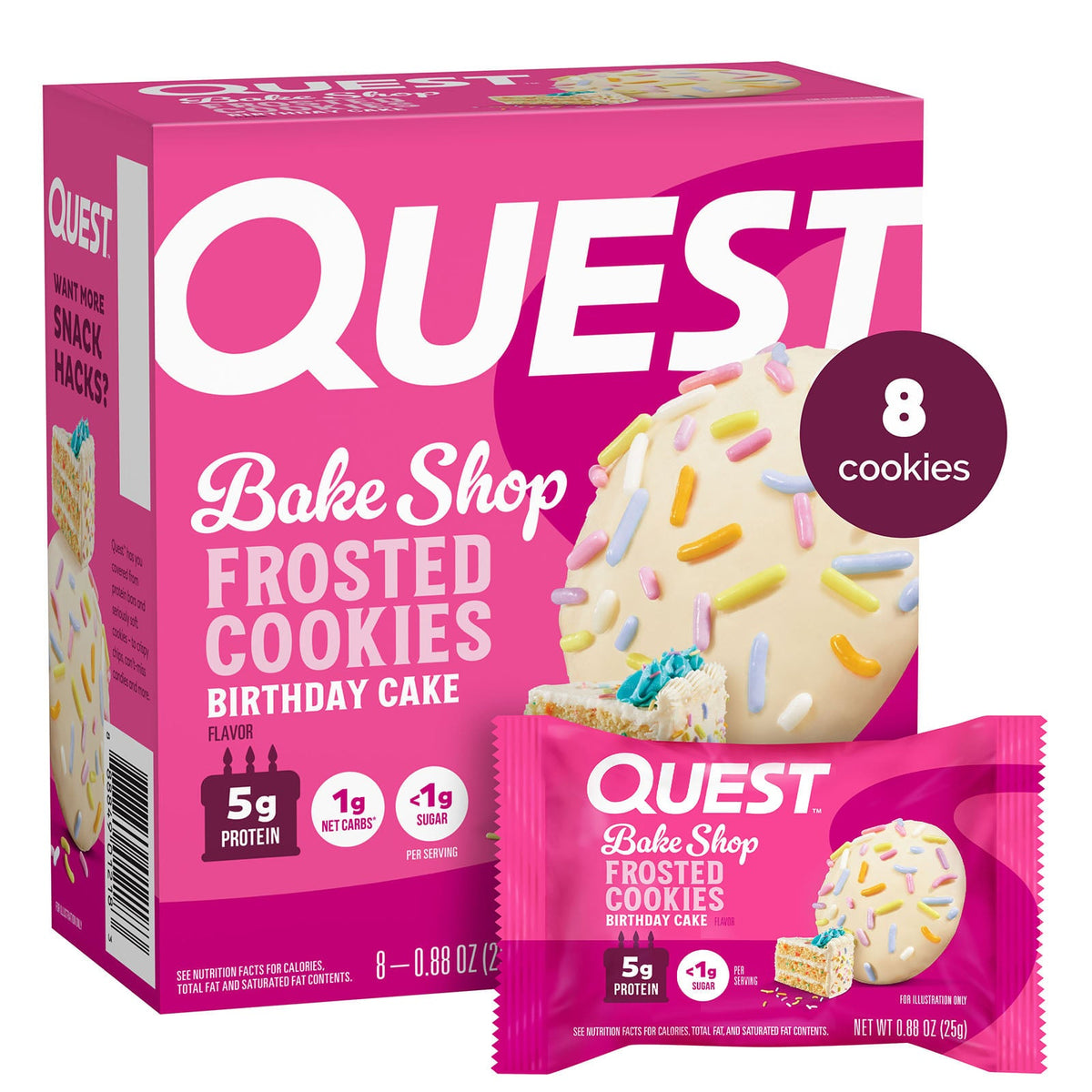 Quest Bake Shop Frosted Cookies Birthday Cake 8x25g