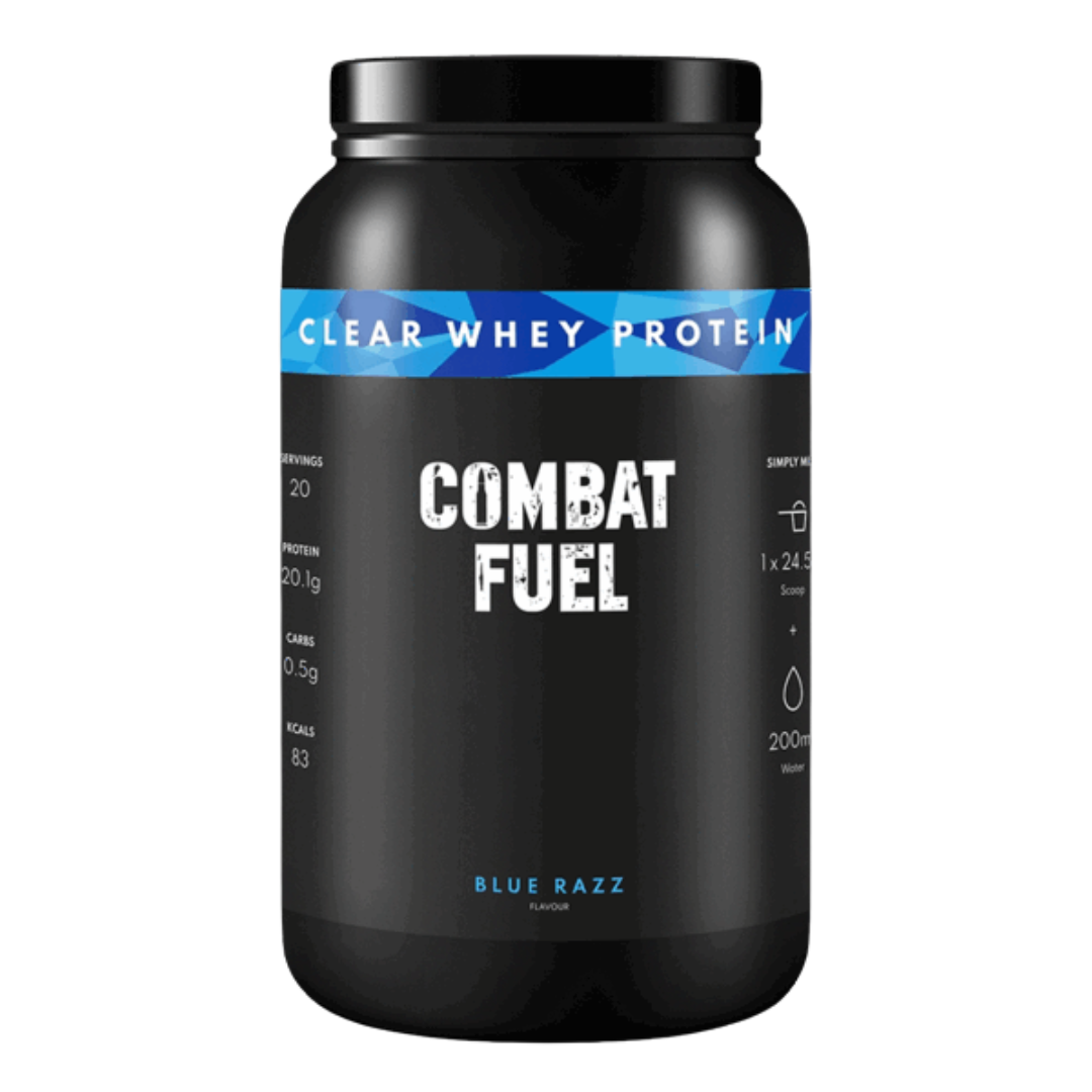 Combat Fuel Clear Whey Protein 490g Blue Razz packshot
