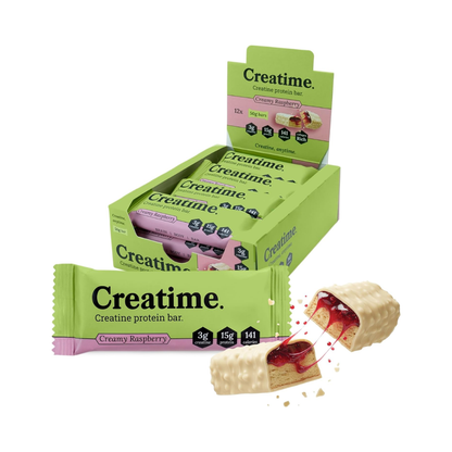 Creatime Creatine Protein Bar 12x50g Creamy Raspberry packshot