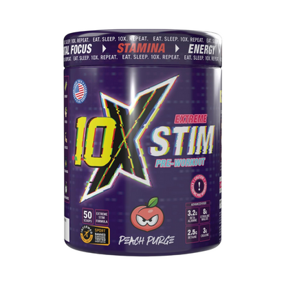 10X Athletic STIM 600g Peach Purge packshot