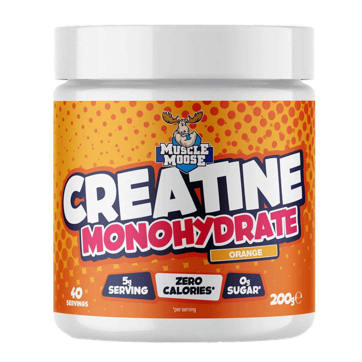 Muscle Moose Creatine Monohydrate (Flavoured) 200g Orange packshot