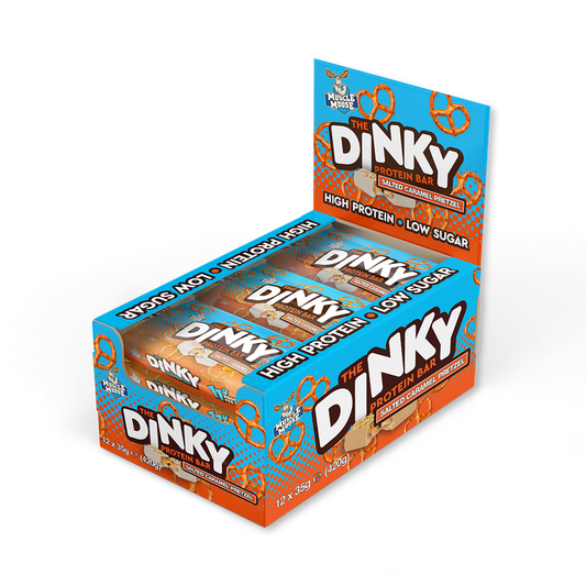 Muscle Moose Dinky Protein Bar 12x35g Salted Caramel Pretzel packshot