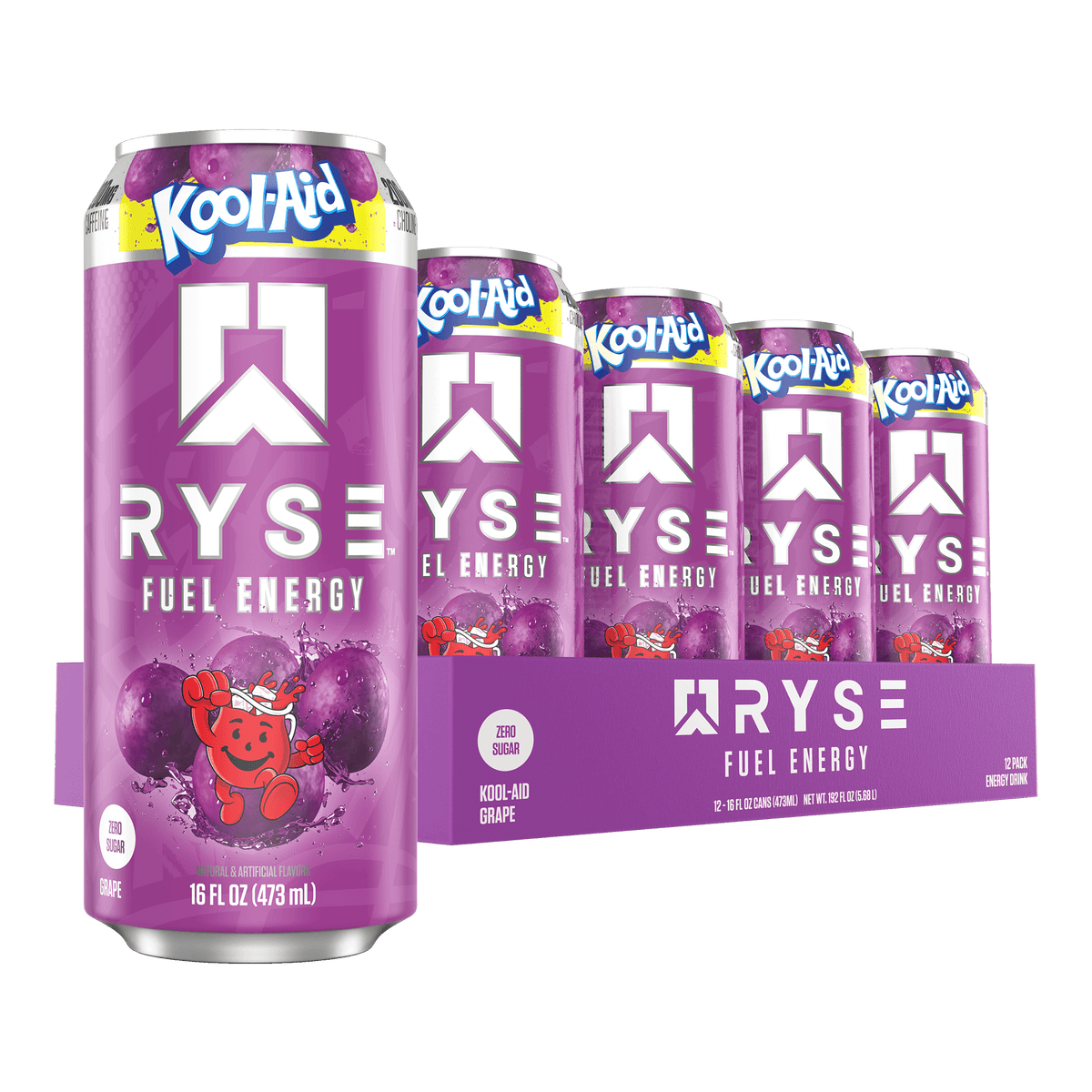 RYSE Fuel Energy 12x473ml Kool-Aid Grape packshot