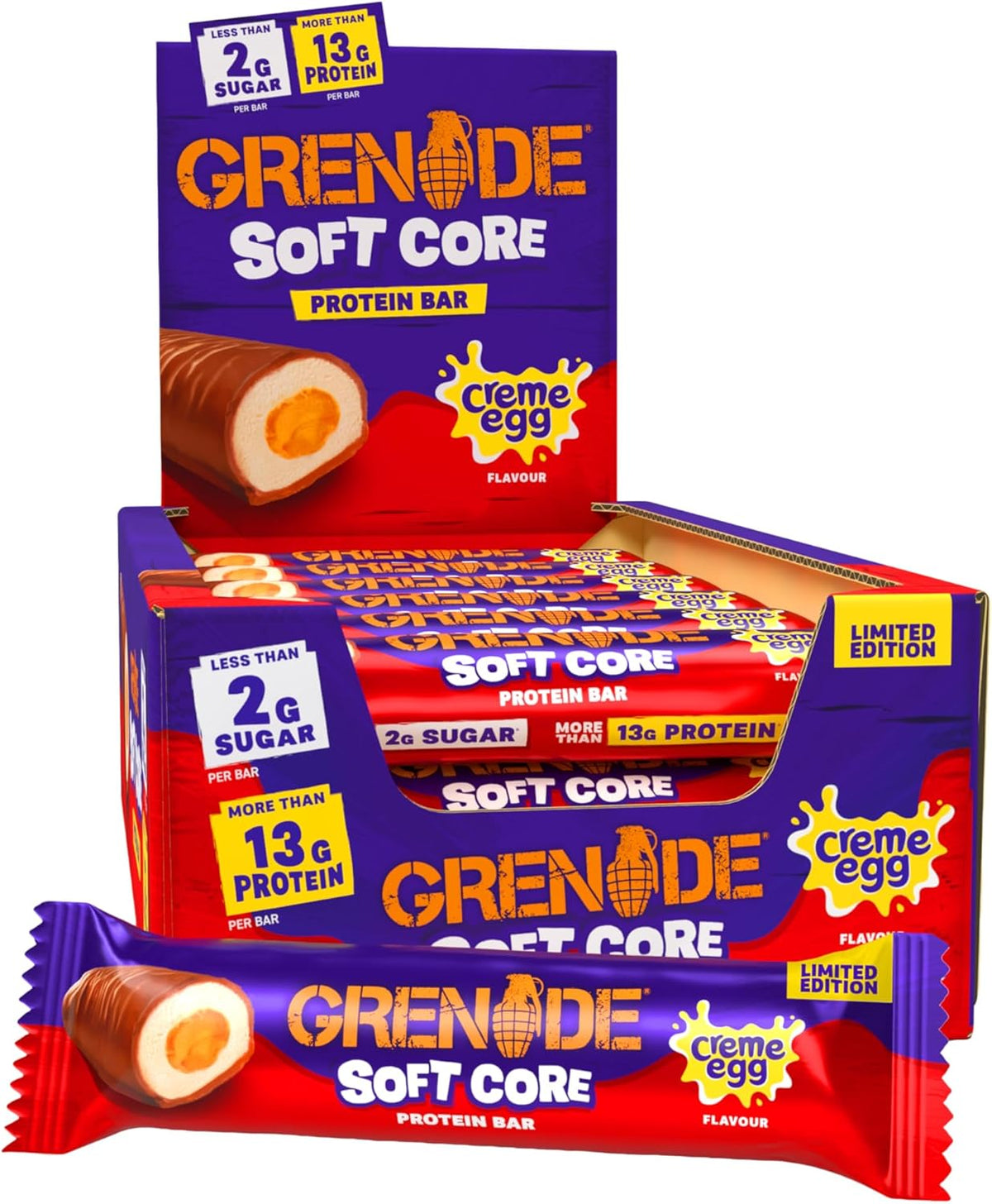 Grenade Protein Bar (Soft Core) 18x45g Creme Egg (Limited Edition) packshot