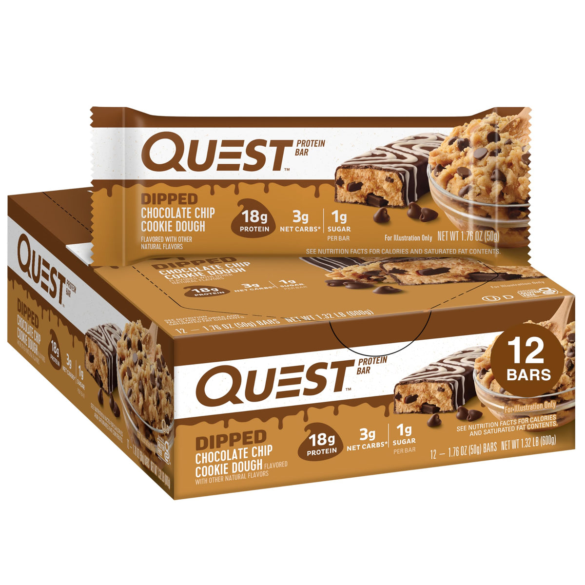 Quest Dipped Protein Bar Chocolate Chip Cookie Dough