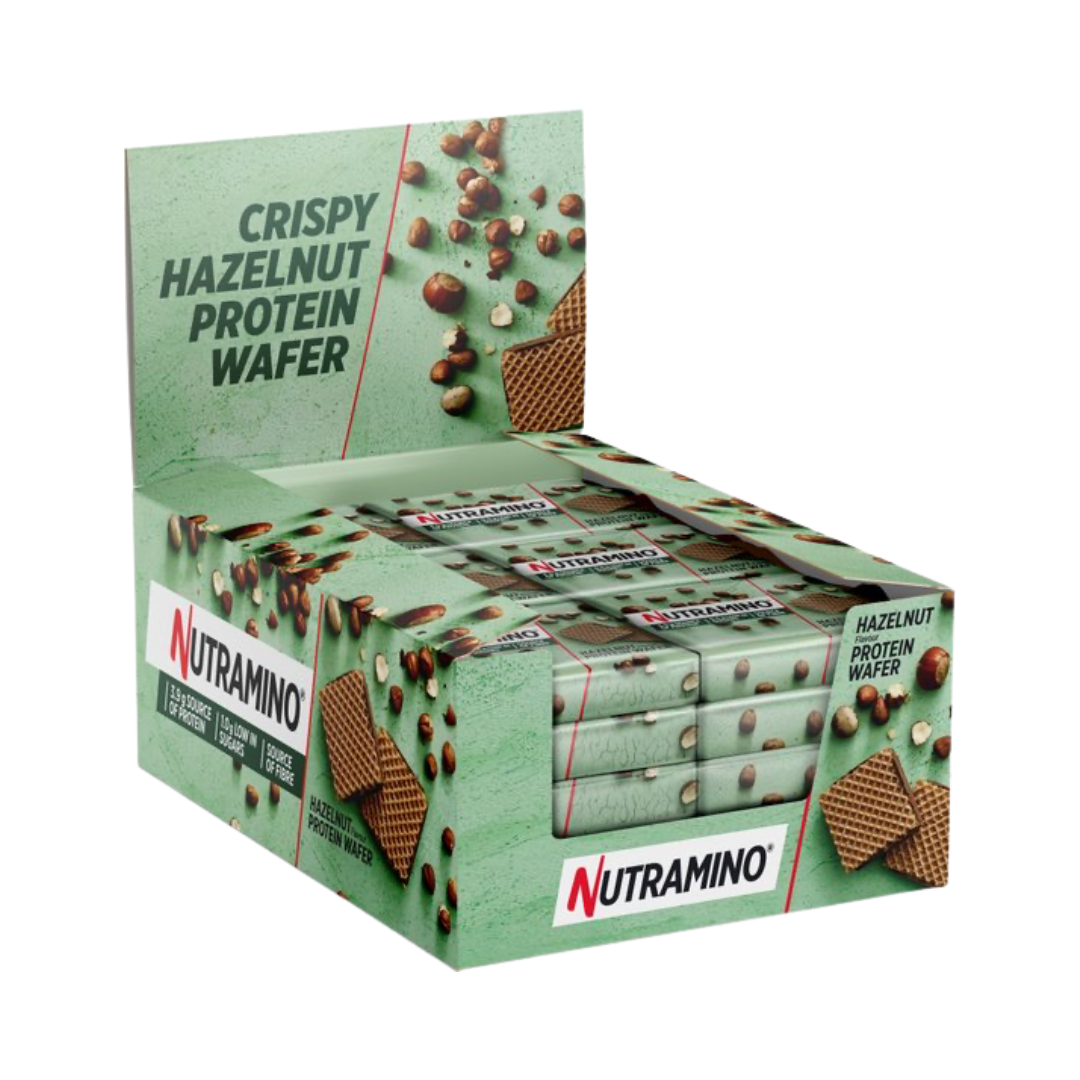 Nutramino Nutra-Go High Protein Low Sugar Wafer 12x39g Hazelnut packshot