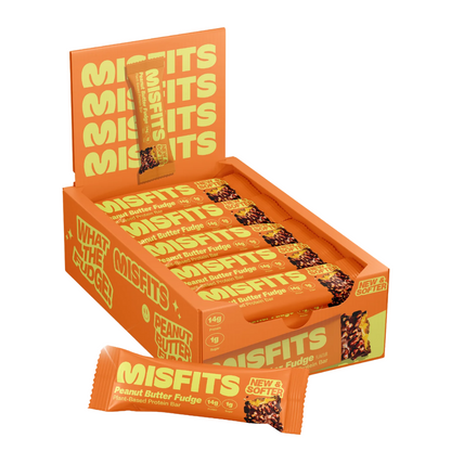 Misfits Plant-Based Protein Bar 15x50g Peanut Butter Fudge packshot