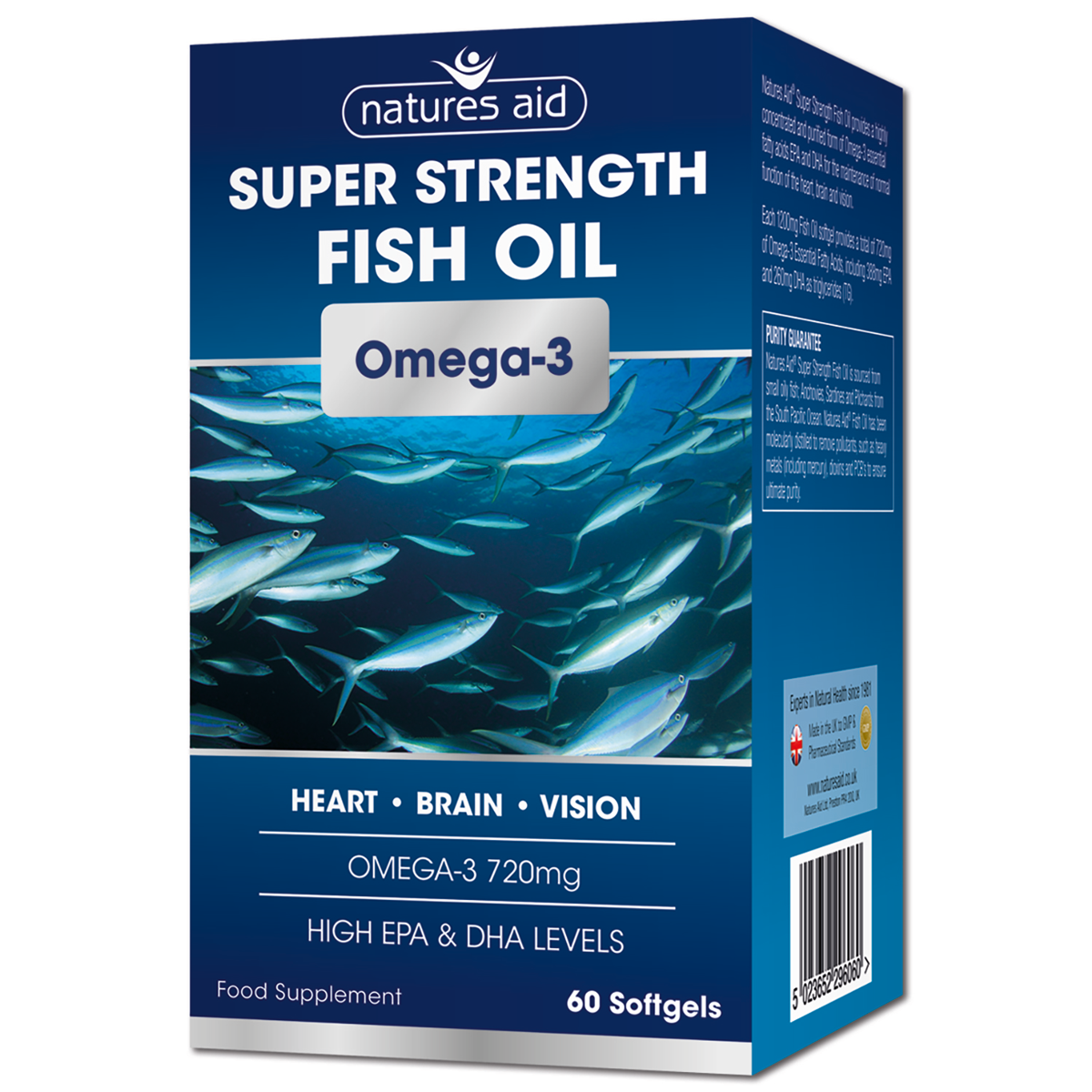 Natures Aid Super Strength Fish Oil (Omega 3) 60 Softgels — AID007