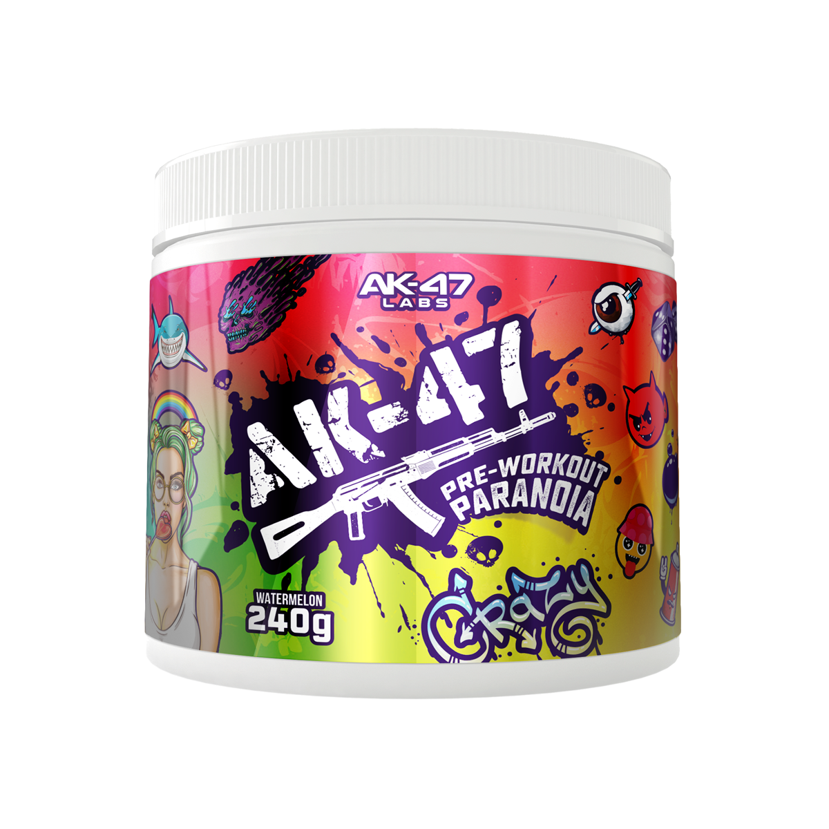 AK-47 Labs Pre-Workout Paranoia 240g - Watermelon product packaging