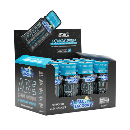 Applied Nutrition ABE (All Black Everything) Shots 12x60ml - Blue Lagoon product packaging