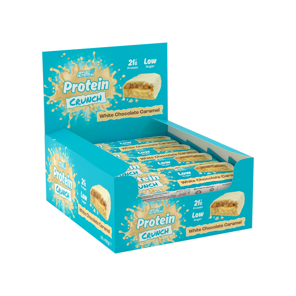 Applied Nutrition Protein Crunch Bar 12x62g - White Chocolate Caramel product packaging