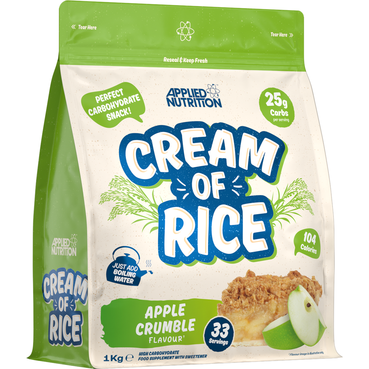 Applied Nutrition Cream Of Rice 1kg - Apple Crumble product packaging