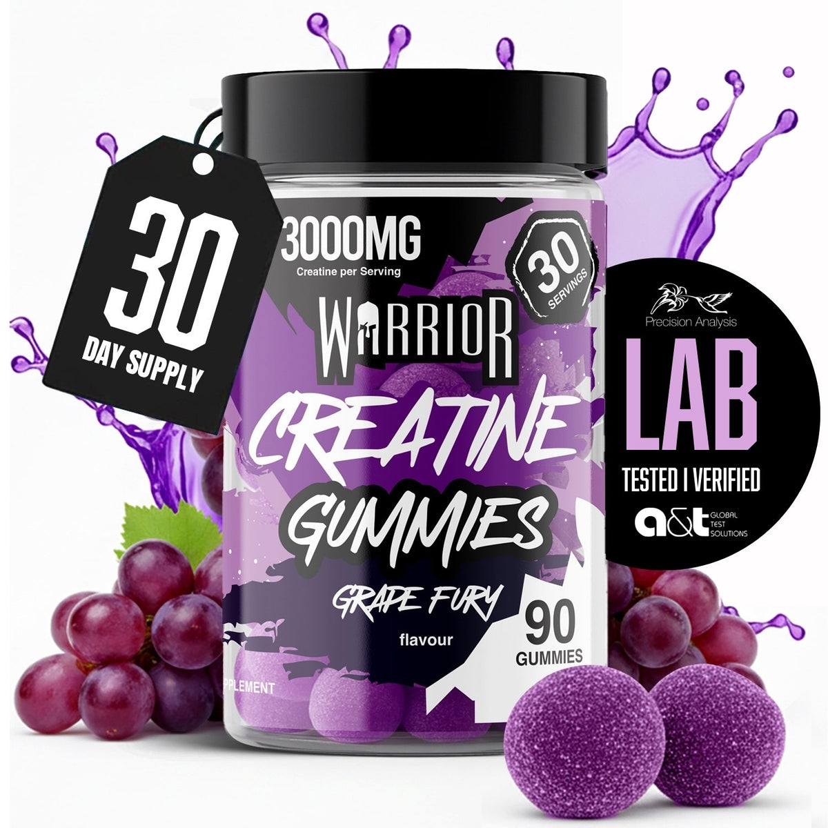 Warrior Creatine Gummies 90 Gummies Grape packshot