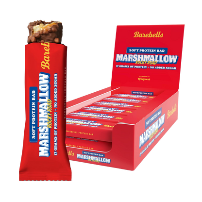 Barebells Soft Protein Bar 12x55g - Marshmallow Rocky Road product packaging