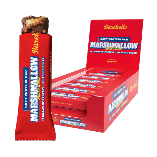 Barebells Soft Protein Bar 12x55g - Marshmallow Rocky Road product packaging