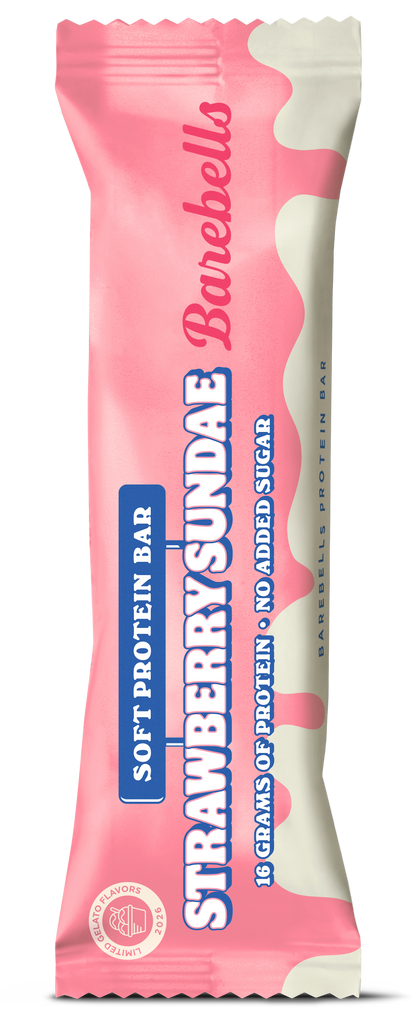 Barebells Soft Bar 12x55g - Strawberry Sundae product packaging