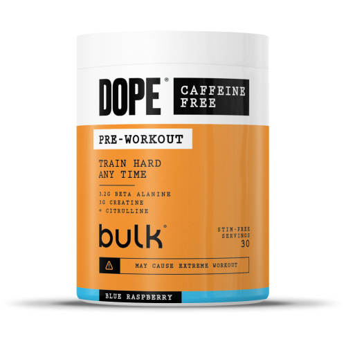 Bulk Dope Pre Workout Caffeine Free 510g Blue Raspberry packshot
