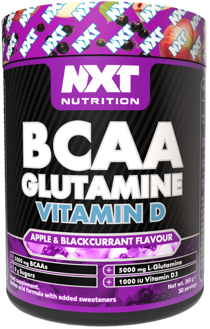 NXT Nutrition BCAA, Glutamine & Vit D 360g Apple & Blackcurrant packshot
