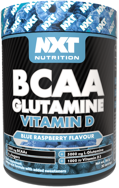 NXT Nutrition BCAA, Glutamine & Vit D 360g Blue Raspberry packshot