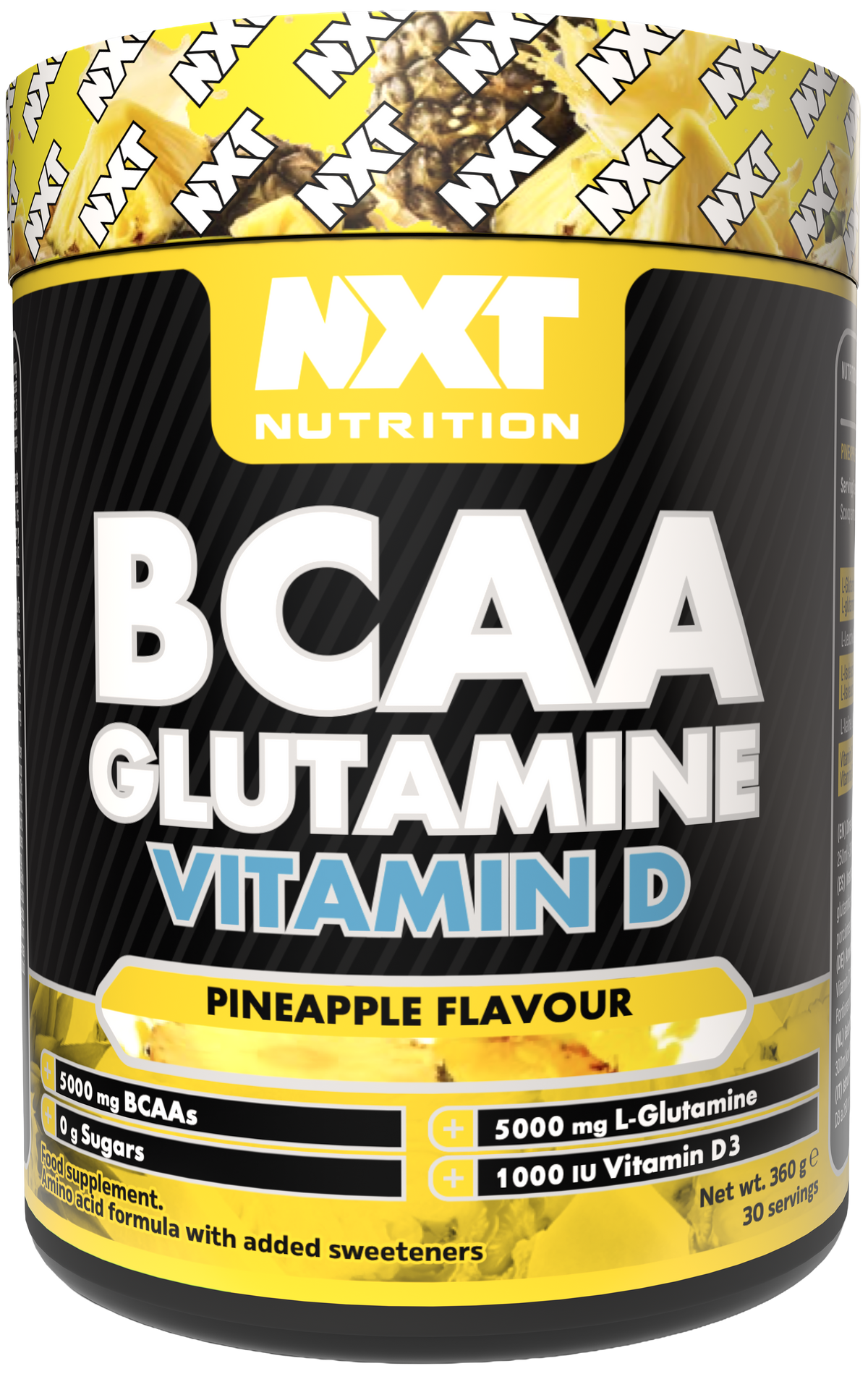 NXT Nutrition BCAA, Glutamine & VIt D 360g Pineapple packshot