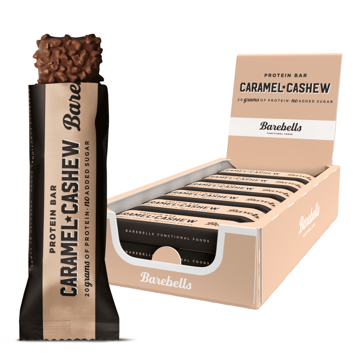 Barebells Protein Bar 12x55g Caramel Cashew box