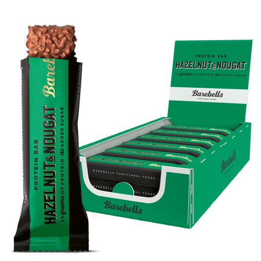 Barebells Protein Bar 12x55g Hazelnut & Nougat box
