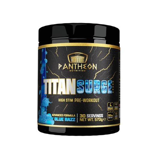 Pantheon Nutrition Titan Surge High Stim 570g - Fizzy Blue Razz