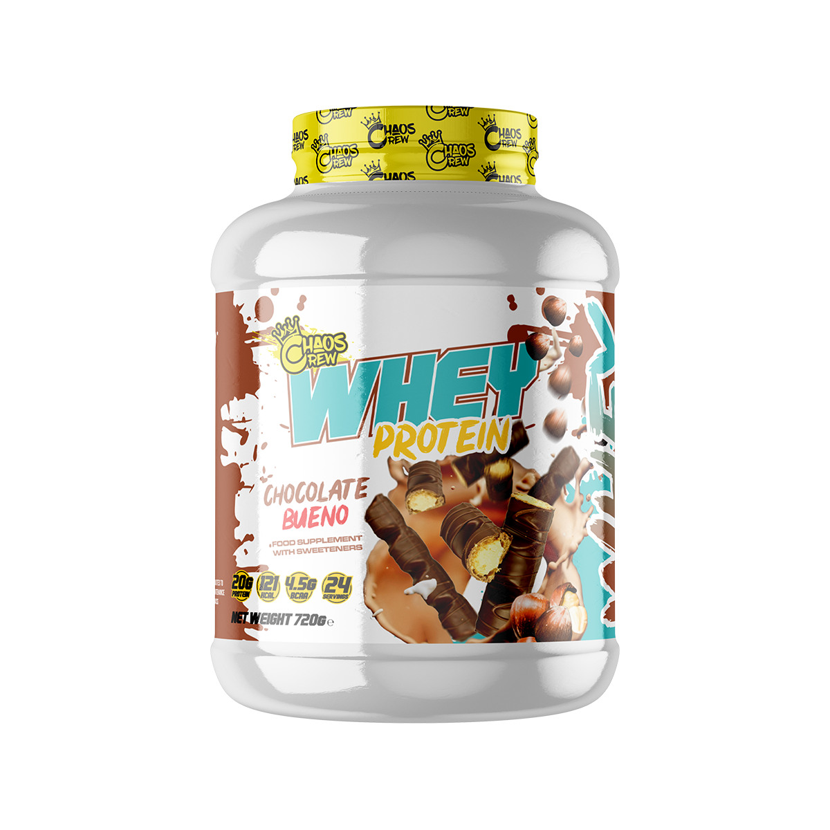 Chaos Crew Whey Protein 720g - Chocolate Bueno product packaging