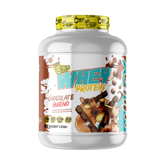 Chaos Crew Whey Protein 1.8kg - Chocolate Bueno product packaging