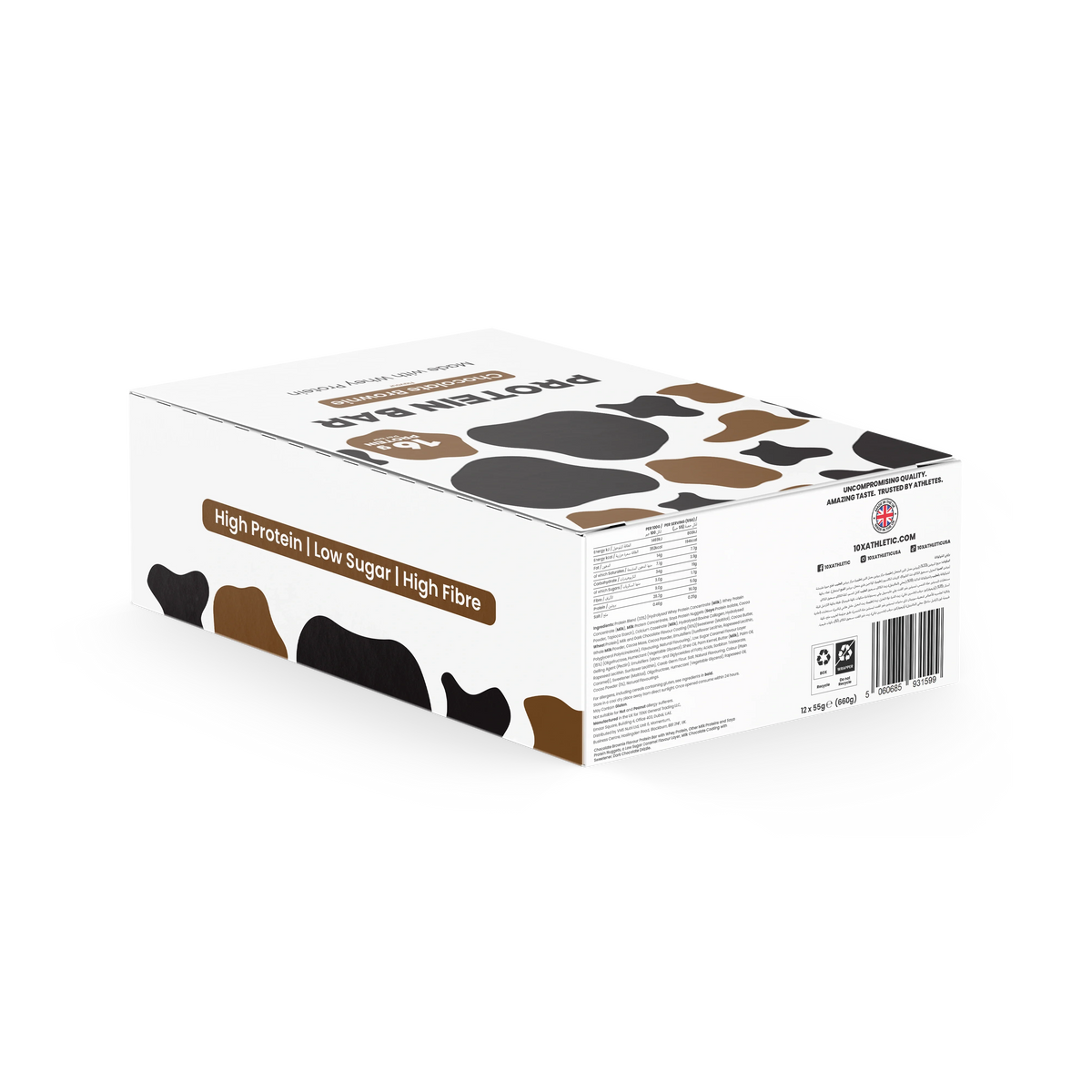 10X Athletic Protein Bar 12x55g Chocolate Brownie nutrition