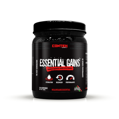 Conteh Sports Essential Gains 465g - Strawberry Lime product packaging