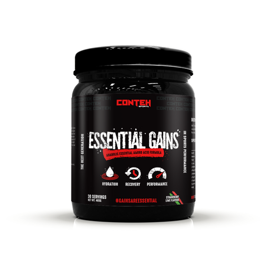 Conteh Sports Essential Gains 465g - Strawberry Lime product packaging