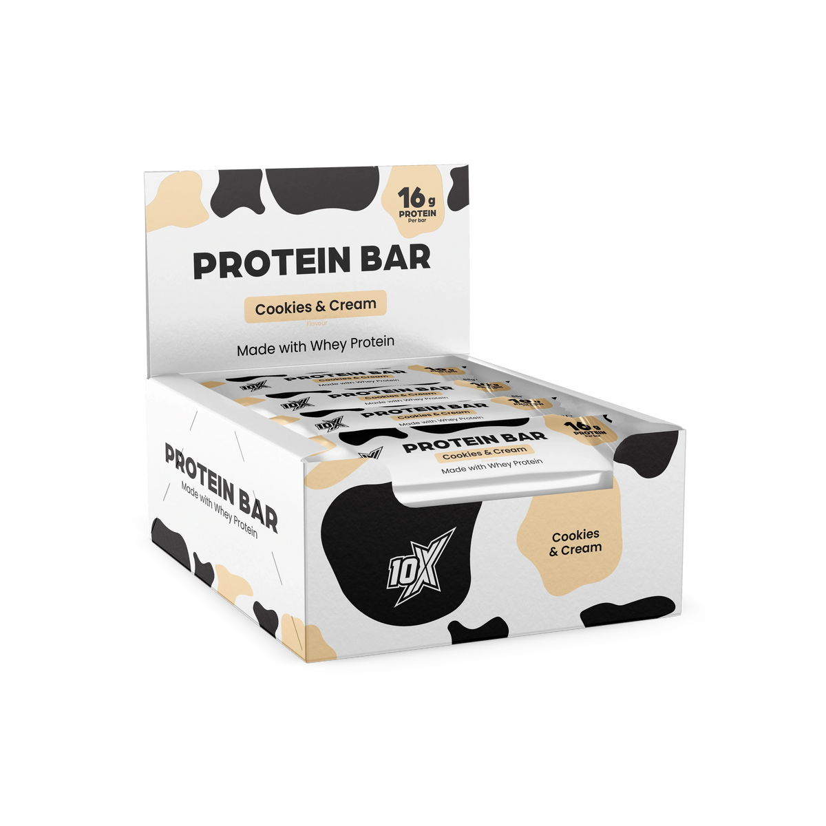10X Athletic 10X Protein Bar 12x55g Cookie & Cream packshot