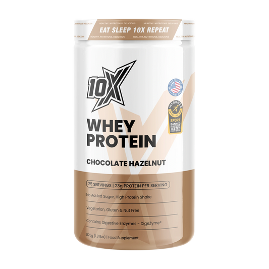 10X Athletic 10X Whey Protein 825g Chocolate Hazelnut packshot