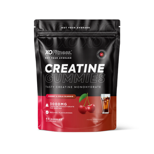 XO Fitness XO Creatine Gummies Dual Flavour 60 Gummies Cherry & Cola packshot