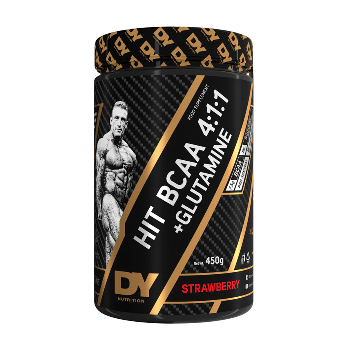 DY Nutrition Hit BCAA 4:1:1 + Glutamine 450g - Strawberry product packaging