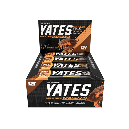 DY Nutrition Yates Protein Bar 12x60g - Choc/Caramel product packaging