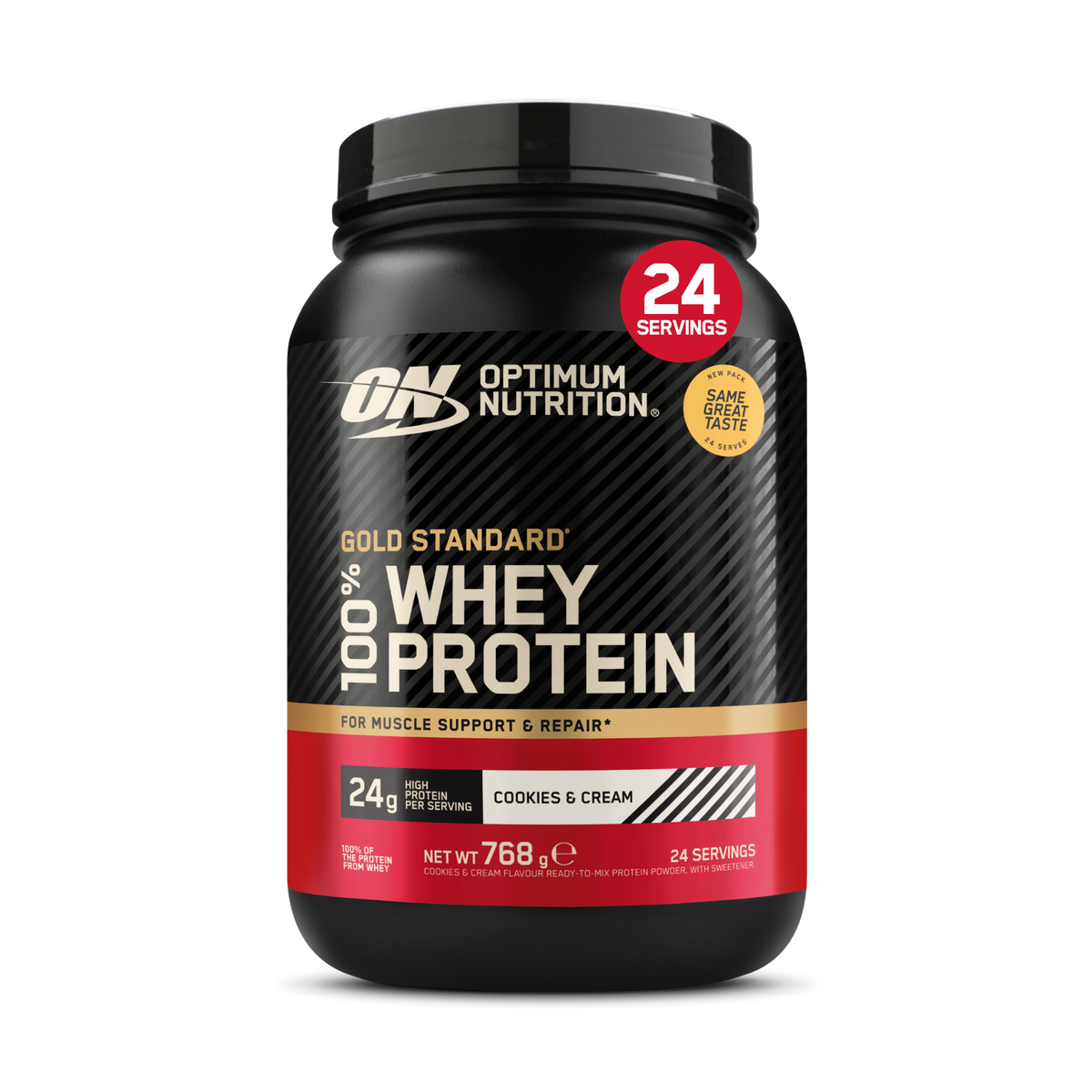 Optimum Nutrition Gold Standard 100% Whey 768g Cookies & Cream packshot