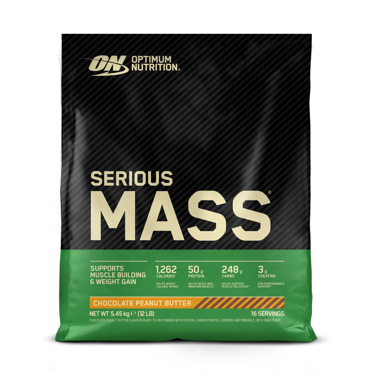 Optimum Nutrition Serious Mass 5.45kg Chocolate Peanut Butter packshot